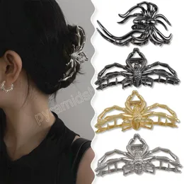 Metal Spider Hair Claw For Women Y2k Punk Grab Clip Gothic Headwear Irregular Alloy Ponytail Hairpin Halloween Hair Accessories