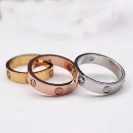 5mm 6mm designer ring rings for womenTitanium steel silve engagement Ring love Rings men and women couple rings rose gold silver jewelry for gift sizes 5-11