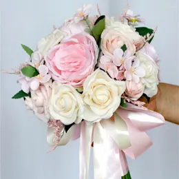 Fiori nuziali Bouquet da sposa Fiore da damigella d'onore per la decorazione della festa di fidanzamento