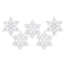 Bakeware Tools 5 Pieces Christmas Silicone Harts Forms 3D Snowflake Epoxy Casting mögel för DIY -prydnad