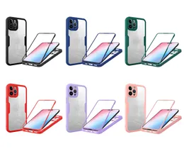 Full Body Coverage Double-sided Cases For iphone 15 Plus 14 13 Pro MAX 12 11 XS XR X 8 7 360 Degree Clear Transparent Hard PC Acrylic Soft TPU PET Film Front 2 in 1 Back Cover