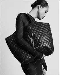 ICARE MAXI 쇼핑백 58cm 및 48cm 퀼트 램스 스킨 디자이너 가방 여성 토트 백이 크로스 바디 비치 큰 토트 어깨 지갑 핸드백