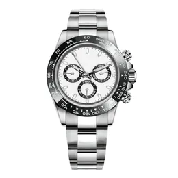 Relógio masculino de luxo com movimento mecânico automático, relógio de safira da moda, relógio de alta qualidade, relógio preto e branco