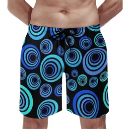Men's Shorts Board Pretty Blue Circles Retro Beach Trunks Art Men Quick Drying Sports Trendy Plus Size Short Pants