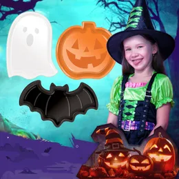 Halloween Ghost Pumpkin Bat Candy Plate Dekorativ platta Fruktplatta Plastdekorativ platta PP Material Snack Platta