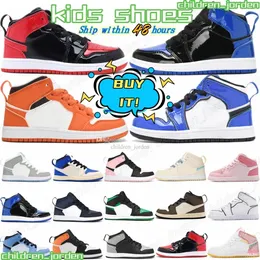 Kleinkinder Kinderschuhe 1s Jumpman High OG Basketballtrainer Jugend große Jungen Säuglinge gezüchtet Chicago Digital Pink Paint Drip Sanded PurplefpHn #