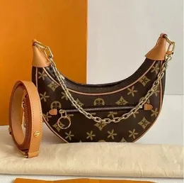 トップループバッグ高級デザイナーハンドバッグ財布茶色の花の女性トートブランドレザーショルダーバッグクロスボディバッグ茶色の格子縞のサイズ23x7x13cm