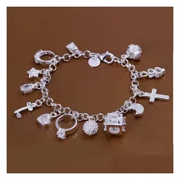 Charm Armband Nyligen ankomst Fashion Womens Charms Armband Bangle Plated Sier Lovely Chain Jewelry Drop Delivery DHW75