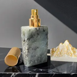 手作りの生の石の香水瓶自然フラッシュ石石補充可能な空の香水ディスカースプレーボトルホームデコレーションビューティーヒーリング宝石