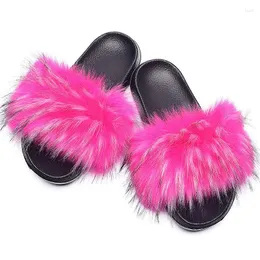 Slipper Children Big Plush Sneaker Faux Fur Slides Sandals Girls Slippers For Kids Baby Open-toe Fake