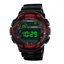 Zegarwatches mężczyzn luksusowy cyfrowy zegarek LED datę sportu na świeżym powietrzu do mody wodoodpornej Luminous RelOJ hombre