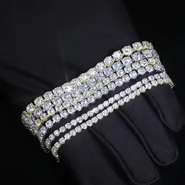 Bracelet de tennis plaqué or 14 carats pour hommes et femmes, style Hip-hop, micro-encastré, 3mm, 4mm, 5mm, 7ich, 8 pouces de longueur, Whos284g