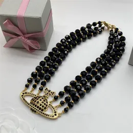 Luksusowy projektant biżuterii Domens Naszyjnik West Diamond Złoty naszyjnik dla kobiet mężczyzn Mode Wisiant Naszyjnik Halskette