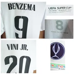 2022 Super Cup Final Benzema Modric Maillot American College Football Wear Kroos CASEMIRO Match Worn Player Issue with Match Detai247c