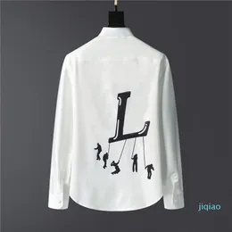 Luxury-desiger Luxury Mens Dress Casual Print Shirts For Men Long Sleeve Cotton Paris Slim Fit Womens Shirt214G
