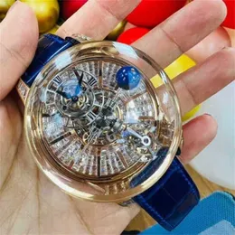 Automatic Mechanical Wristwatches Richarmilles Watch Women's Swiss Watches Czech Leopard Celestial Body Tourbillon Rose Gold Full WN-7LRO