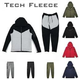 Tech Fleeces Full Zip Kalın Tasarımcılar Pantolonlar Erkek Hoodies Set Ceketler Takımlar Fitness Eğitim Spor Alanı Pamuk Terziniciler Hoody221w
