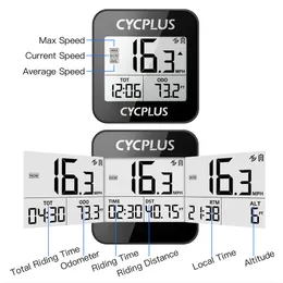 Cykeldatorer Cycplus G1 GPS Cykel Computer Waterproof Speedometer Trådlös kylemätare Cykelcykeltillbehör med Mount Holder261E