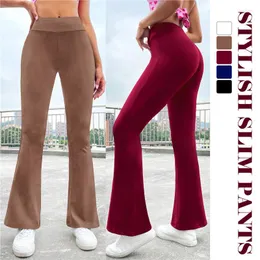 Women's Pants Women 2023 Dress Summer Clothing Plus Velvet Korean Fashion Thicken High Waist Slim Wide Leg Official Trousers