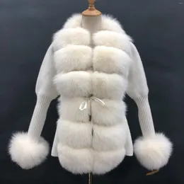 女性の毛皮oftbuy 2023冬の女性ファッションコート自然リアルプラケットラグジュアリー太いウールウォームアウターストリートウェア