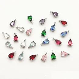 Charms Arrival 8X5Mm 100Pcs Crystal Micro Inlay Drop Charm For Handmade Necklace Earring Diy Parts Jewelry Findings Components 230328 Dhlbx