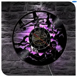 Wall Clocks Pilot Parachuting LED 3D Clock Personalized Sticker Night Lighting Colorful Handmade Home Decoration
