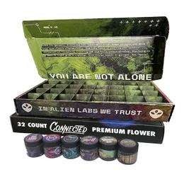 Alien Labs 32 Count Xeno Y2K Gemini Premium Flower Black Glass Jar Packaging Boxar Du är inte ensam 1 Ounce Cake She Hits