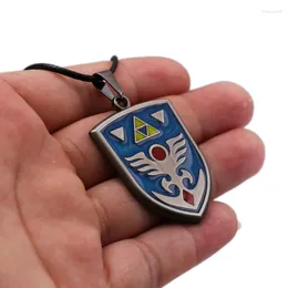 The Legend of Zelda Triforce Necklace Shield Shaped Pendant Charms