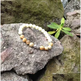 Beaded Sn0417 Men Picture Jasper Stone Bracelet Test Buddha Prayer Mala Jewelry Man Bracelets Drop Delivery Dhgarden Dhr3V