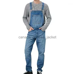 Mäns jeans män jeans shujin 2021 män denim byxa övergripande en bit full längd rippade jumpsuits smala avslappnade overaller pantalon1l230911