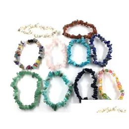 Beads Natural Healing Crystal Bracelet Mti Colors Gemstone 15-18Cm Stretch Stone Bracelets Mixed Chakra Drop Delivery Home Garden Ar Otiwg