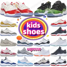 Cherry Kids Shoes 11s Low Black Boys Gray Sneaker Sneakskin Yellow Green Pink Designer Basketball Trainers Baby Kid Youth Toddler Infanblxr#