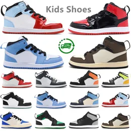 Kids Shoes Athletic Outdoor Sneaker Baby Dark Mocha UNC Blue Obsidian Green black Shadow Children Preschool Girls Boys Babies Child Trainers Sports Sneakers 28-35