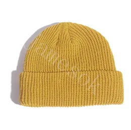 Beanie vinter stickade hattar vanligt tomt hiphopskalle Caps Candy Color Sports Windproof Warm Knit Headgear Crochet De974