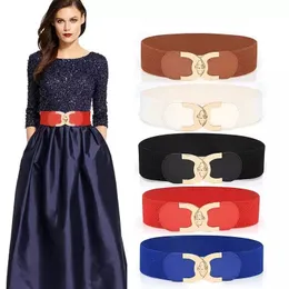 Trend Classic New Fashion Style Buckle Elastic Wide Belt Wide Cummerbund Strap Belt Midje Kvinnliga kvinnliga tillbehör CEINTURE