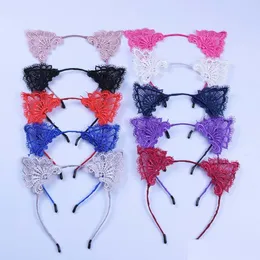 Hair Accessories Christmas Lace Cat Ears Headband Baby Girls Women Sticks Party Performance European And American Drop Delivery Kids M Dhua4