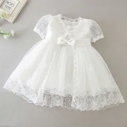 Vestido infantil de batismo para meninas, vestido de batismo para meninas, primeiro aniversário, princesa, vestido de baile branco para festa de casamento