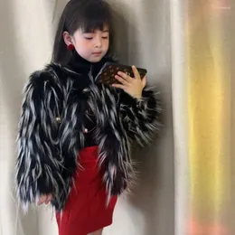 Daunenmantel Mädchen Kunstpelzmäntel Für Kinder Lose Kapuzenjacke Mode Warme Dicke Mädchen Winter Flauschigen Pelzigen Furrs Oberbekleidung
