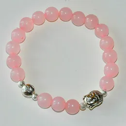 Женский кристалл розового кварца Sn0225, натуральный Будда, лотос, исцеляющая сила, энергетический браслет, чакра, молитвенная бусина, доставка Dhgarden Dhqmg