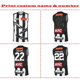 最高品質2022 Collingwood Magpies Afl ingeous Guernsey MensサイズS2XLプリントカスタム名番号配信8002513242A