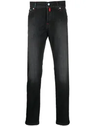 Designer dżinsy mężczyzn Kiton z logo z prostymi nogawkami dżins