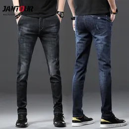 Jantour Cotton Men Jeans Pantaloni Lace up Pantaloni in denim Pantaloni neri Skinny Slim Hip Hop Sportswear Pantaloni elastici in vita maschile 20112261g