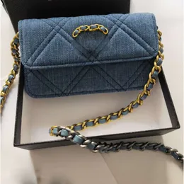 Kanal modedesigner väskor messenger väska axel kvinnors plånböcker och handväskor crossbody denim klassisk diamant pläd broderih