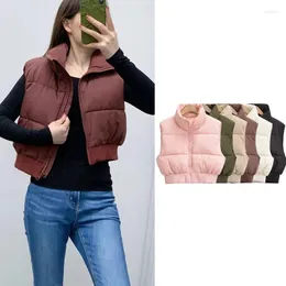 Coletes femininos zr colete de inverno quente sem mangas puffer clássico vintage engrossado sólido em jaquetas outwear colete