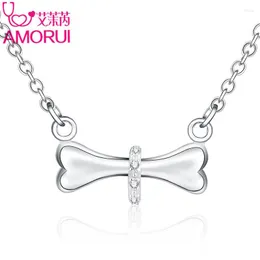 Pendant Necklaces Silver Color CZ Love Dog/Pet Bone For Women Jewelry Choker Collier Femme Necklace Bijoux