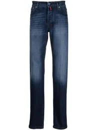 Designer jeans män kiton blekna-effekt raka ben jeans höst långa byxor för man ny stil vår denim byxor