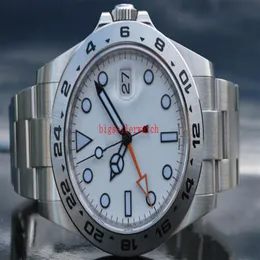 Luksusowe wysokiej jakości zegarek na nadgarstek Eksplorator II 216570 Stal nierdzewna biała wybieranie 42 mm Automatyczne męskie zegarek251U