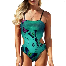 Motyl stroju kąpielowego damskiego nadruk kąpielowy Magiczny zwierzę Magic Animal Push Up One Piece Bathing Suit Seksowy stylowy pływanie plaż