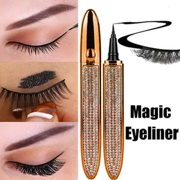 Ögon Shadowliner Combination Magic Self Adhesive Eyeliner Pencil Inget lim Magnetiskt vattentätt antismegn Snabbtorkning av ögonfransar Stickande foderpenna 230911