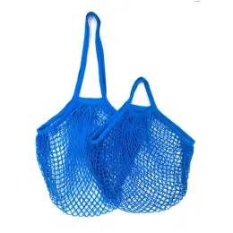 Mesh Bags Washable Reusable Cotton Grocery Net String Shopping Bag Eco Market Tote for Fruit Vegetable Portable short and long handles Fashion